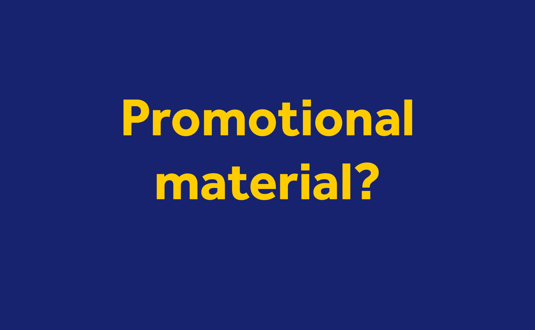 Promotional Material Homepage Splash