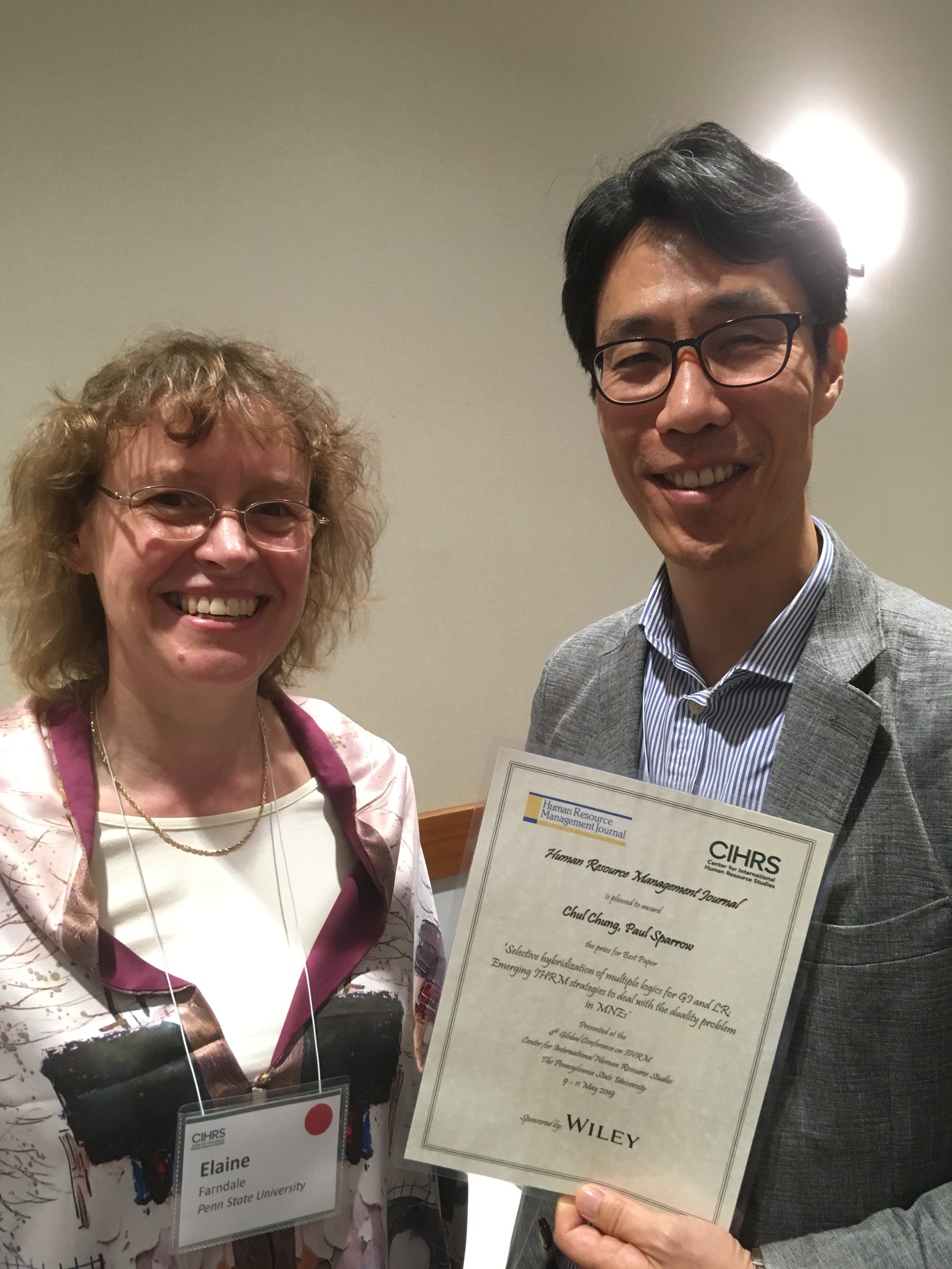 Dr Chul Chung Best Paper