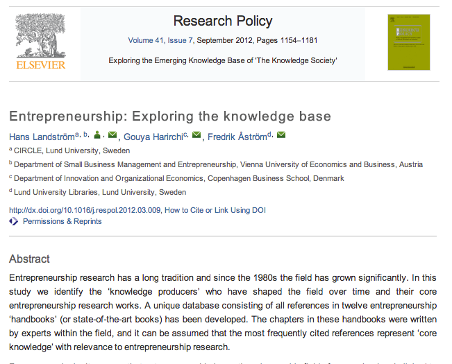 Entrepreneurship in Reading