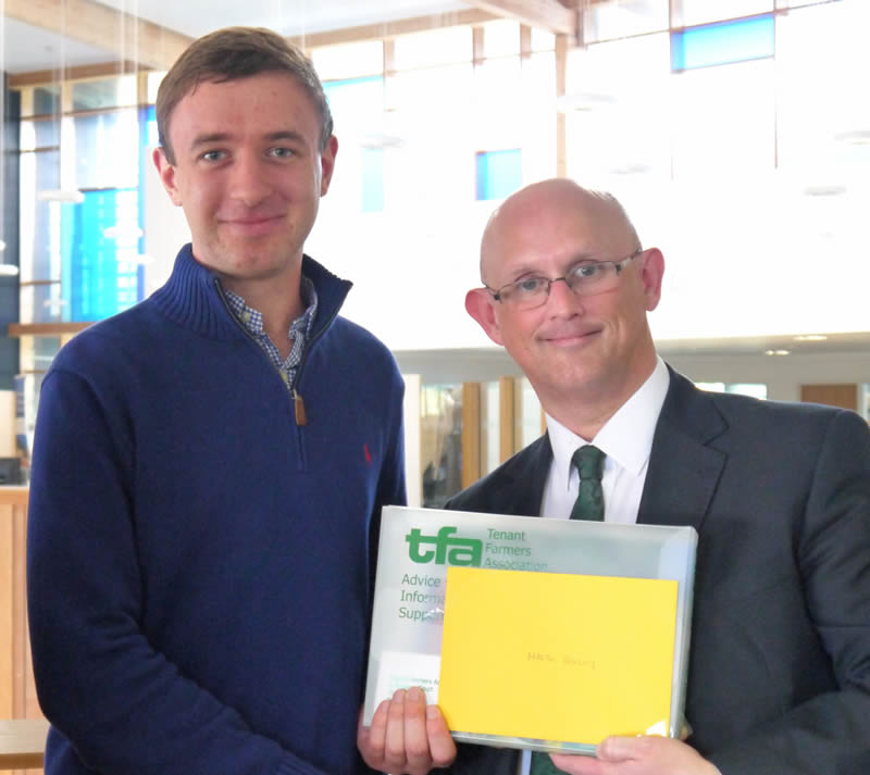 REP student receives prize from Tenant Farmers Association
