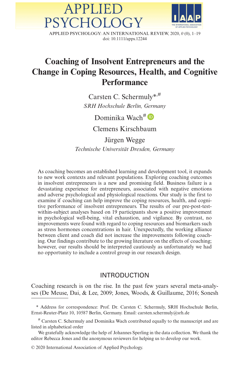 Coaching Research paper of the year 2020