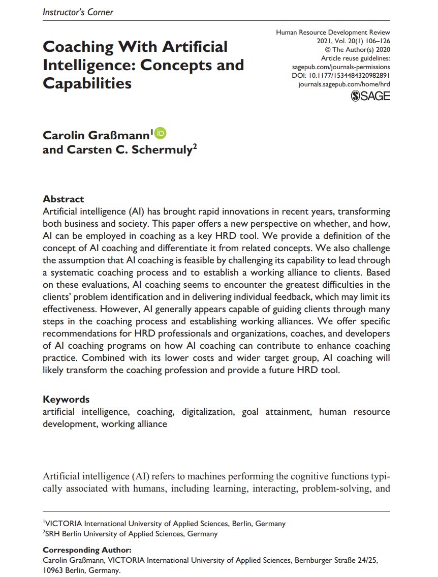 Coaching with Artificial Intelligence